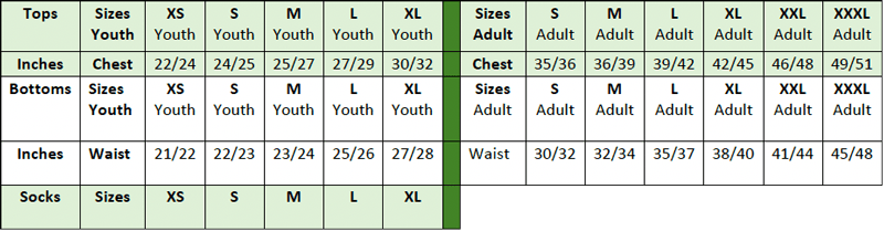 football-kits-size-guide-fsm-centres-nottingham